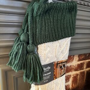 Set of TWO NWT Martha Stewart Christmas Stockings 22 inch